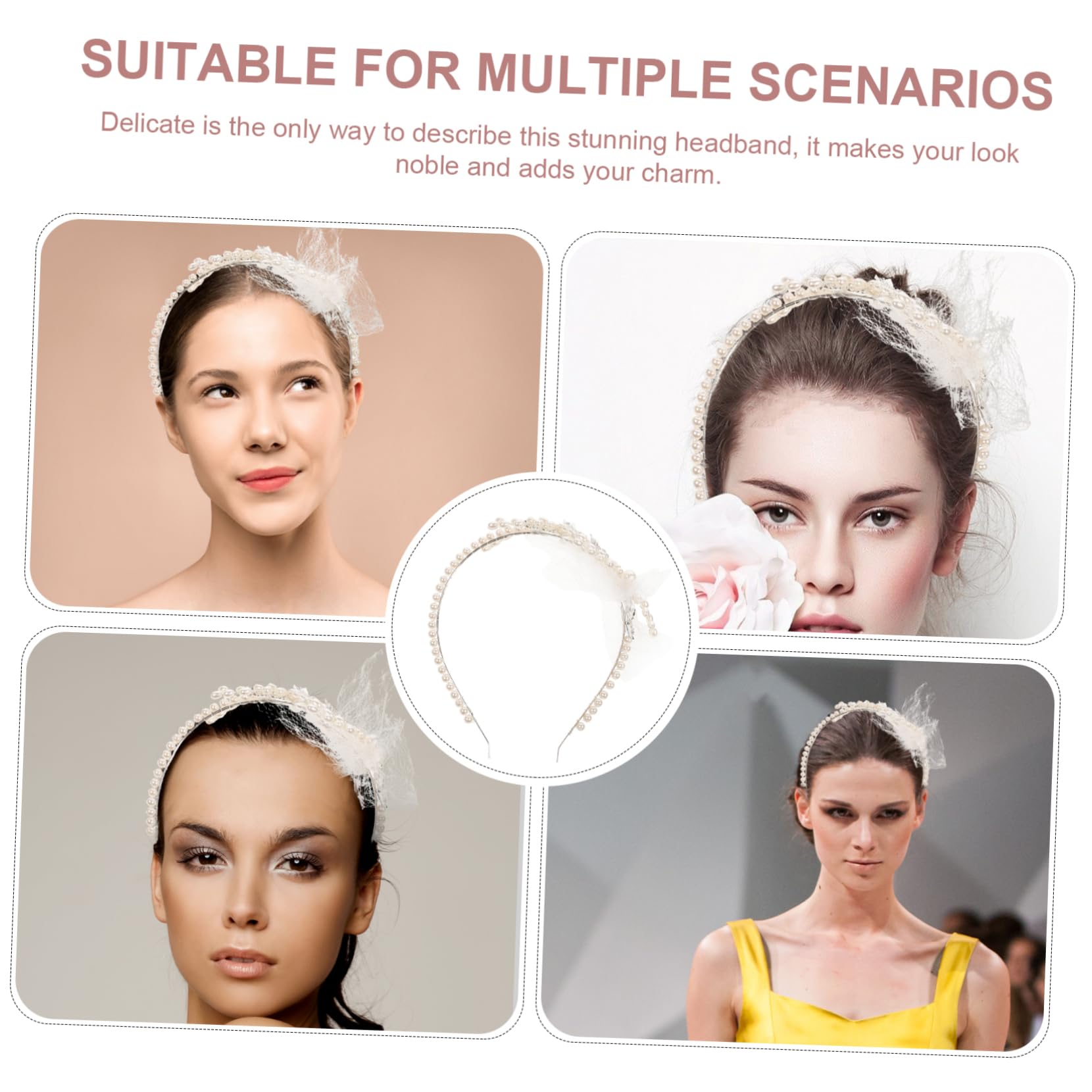 Healeved 3 Piezas Diadema romántica para la cabeza de novia tocado de diamantes de imitación venda tiara de oro tocados de boda tocados de novia accesorios para el cabello de la
