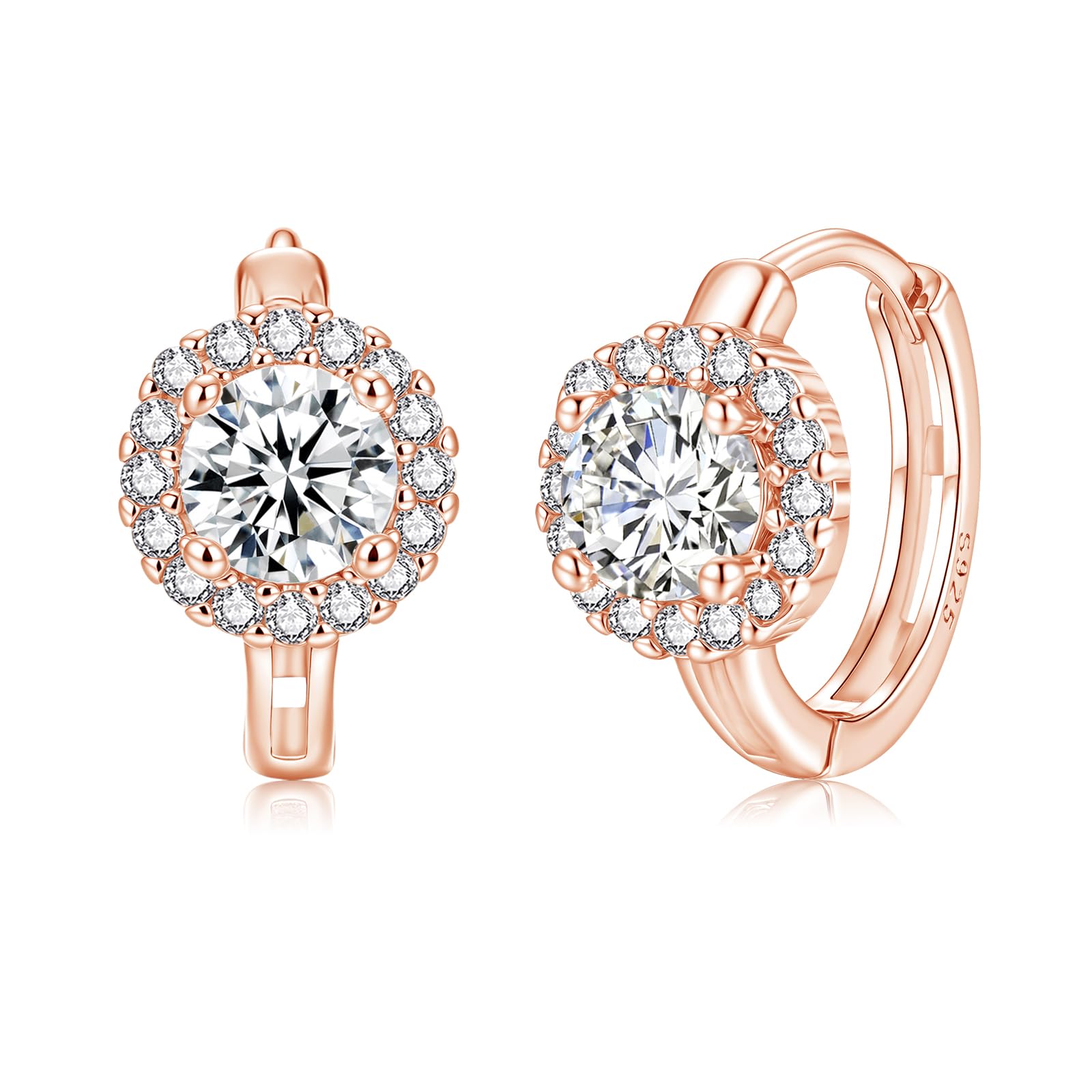 Deyanse 925 Sterling Silber U-förmige Oval Ohrringe, Creolen