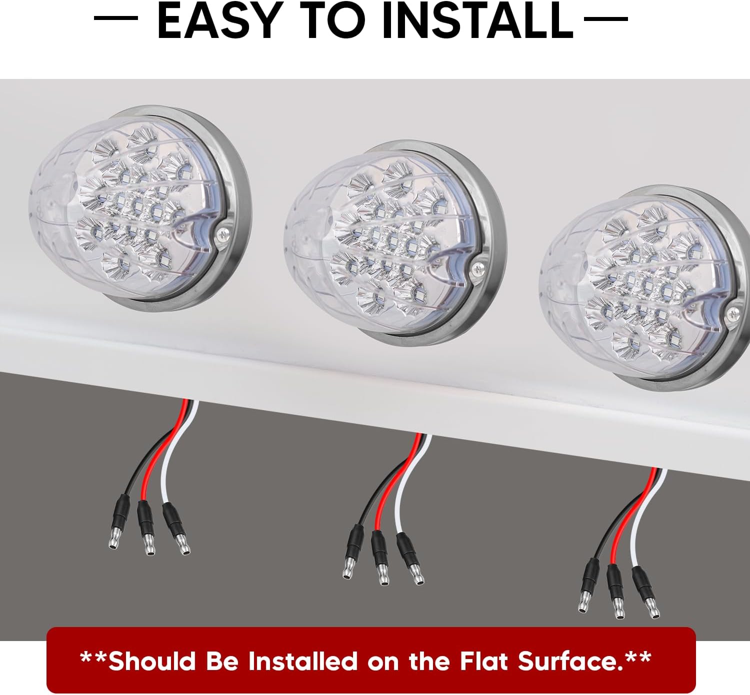 2PCS Clear Lens Purple Watermelon LED Lights Low/High Dual Function Marker with Stainless Steel Bezel, 12V Side Clearance Light for Freightliner, Kenworth, Peterbilt