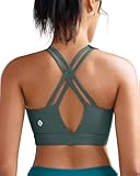 Sports Bra for Women High Support, Molded Cup High Impact Sports Bras with Sewn in Pads Strappy Running Bra