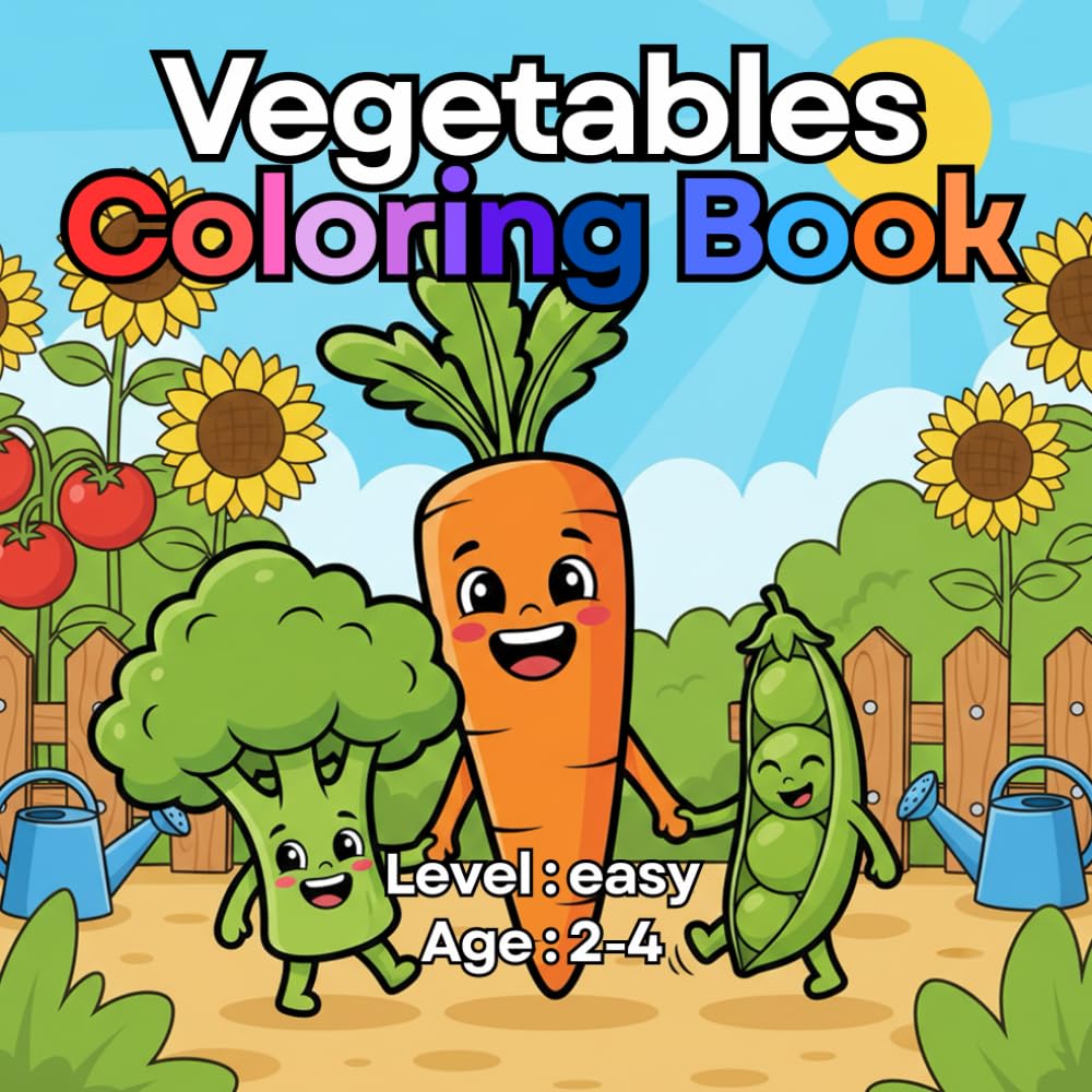Vegetables Coloring Book For Toddlers: 36 Big & Easy Garden Veggies for Toddlers Ages 2-4, Simple Outlines for Early Learning, and Healthy Food Fun. (Smart Start Toddlers Coloring Book Collection!)