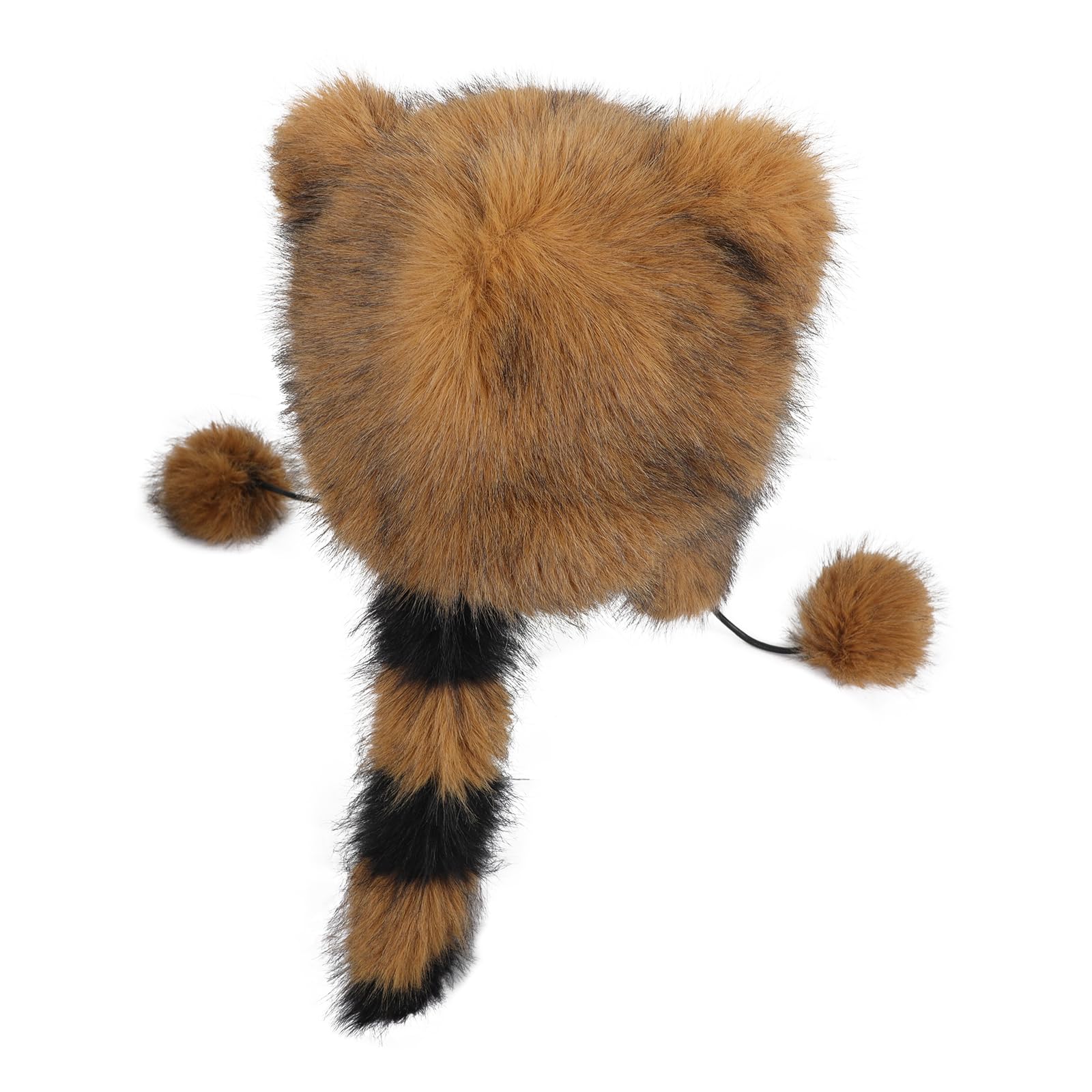 YJZQ Chapeau Souple Cache-Oreilles Chapka Forme Queue de Raton avec Pompom Hiver Casquette Unisexe pour Enfant (7-12ans) et Adulte (12ans+) Joli Bonnet Coupe-Vent en Peluche