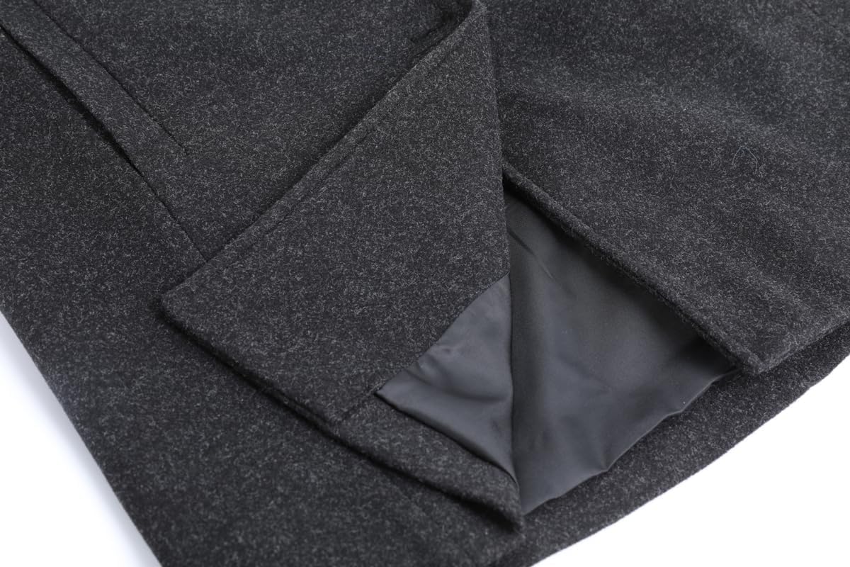 Cappotto Invernale da Donna in Tweed retrò Moda Ufficio Monopetto Giacca di Media Lunghezza Elegante Tendenza Business Casual Risvolto Giacca Slim