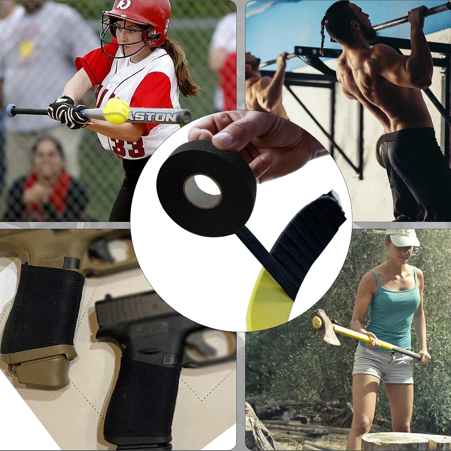 Tactical Tapes, 1 Inch x 27.34 Yards Goon Grip Tapes, Multipurpose Wrap Tape for Guns, Handgun, Rifle, Hockey, Lacrosse, Baseball, Softball Bats, Sport Handle, Gardening Tools