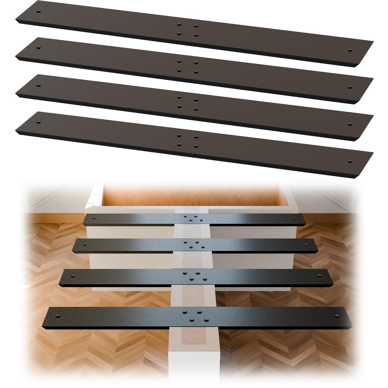 Support mural plat caché de 50,8 cm pour plan de travail solide