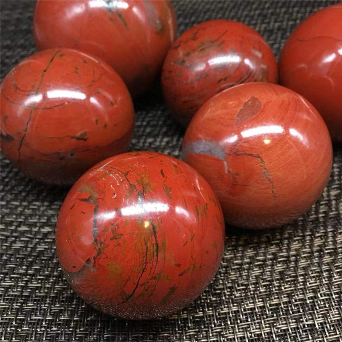QueenBox® 70-85mm Natural Red Jasper Healing Ball Polished Crystal Sphere Collectibles Decoration Gift