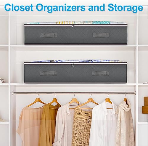 Miniatura 3 de Budding Joy Contenedores de almacenamiento debajo de la cama, organizadores de armario, bolsas de almacenamiento plegables debajo de la cama para