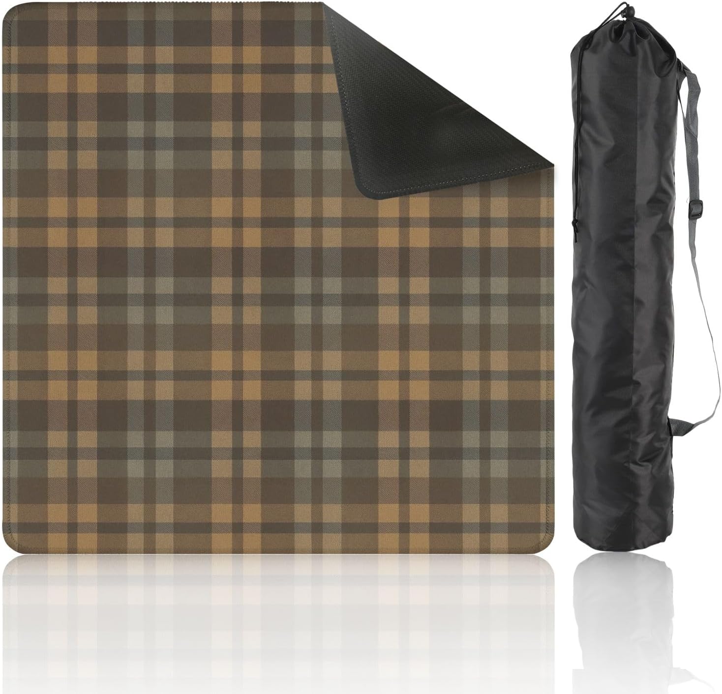 Mahjong Mat 31.5" x 31.5" Tartan Plaid Checkered Texture for Clothing Fabric Prints Web Design Non-Slip Noise Reduction Mahjong Tiles Table Cover for Dominoes Poker Card Board and Tile Games