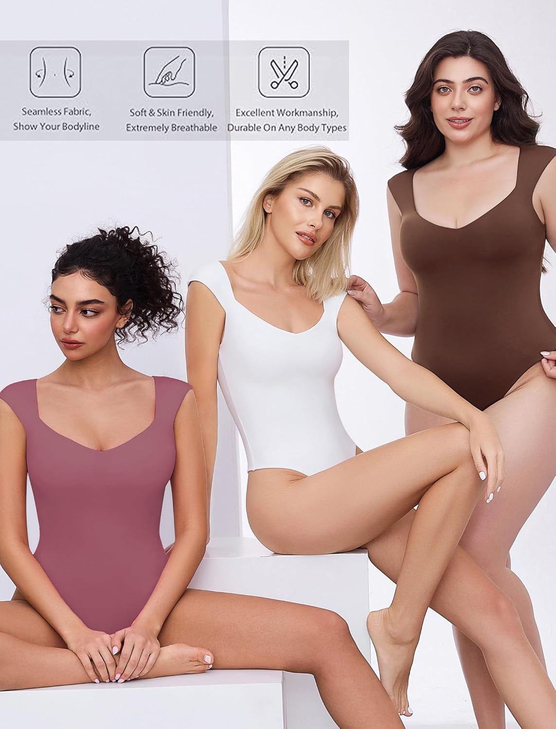 Avidlove Body Suits for Womens Sexy Bodysuit Tank Top Thong Body Suit Seamless Double Lined Going Out Tops - Image 4