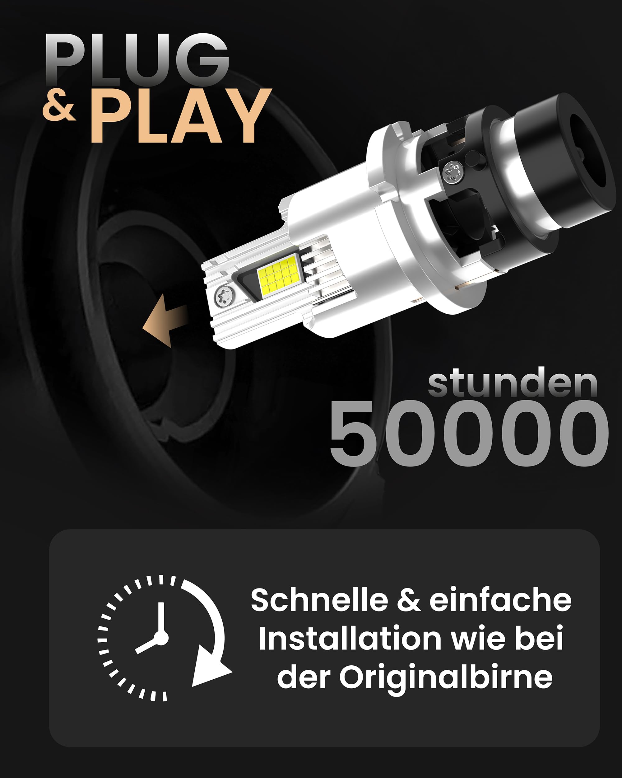 Lampada Stellar – Tecnologia rivoluzionaria, bianco diamante 6500K, +200% di luminosità, sostituzione del bruciatore allo xeno con garanzia di 2 anni, D2S, 1 paio