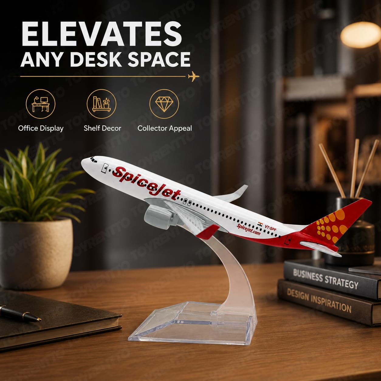 SpiceJet Boeing 737 Diecast Plane - Collectible Airplane Model -8
