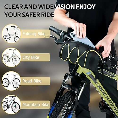 Miniatura 8 de Bolsa para manillar, bolsas de bicicleta para bicicletas, bolsa de marco de bicicleta, bolsa de almacenamiento para bicicleta con cremallera