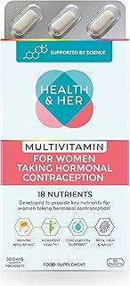 Health & Her Multivitamin for Women Taking Hormone Contraception, Supplement with 18 Key Nutrients, Vegan & Gluten Free, 30-Day Supply, 60 Tablets
