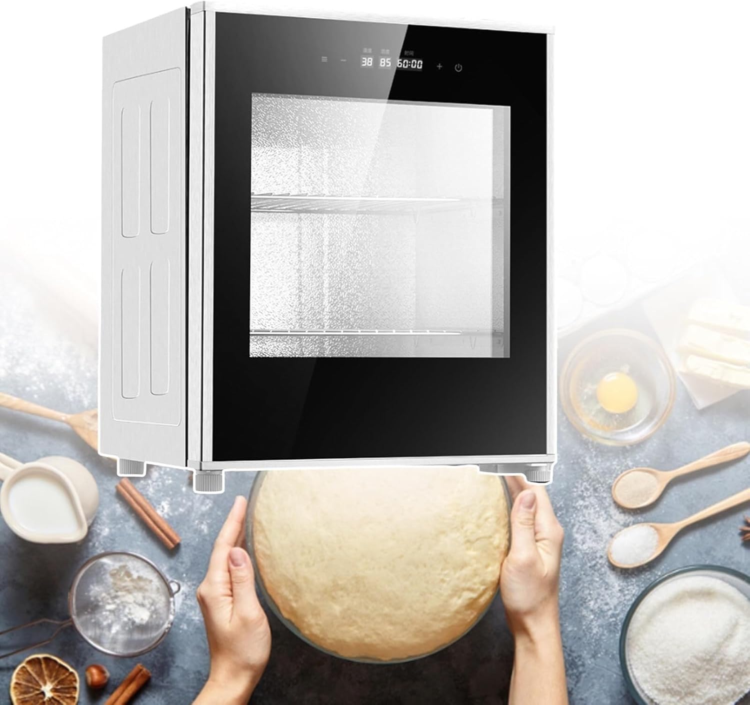 Electric Dough Proofer Machine,220V Bread Proofing Box,40L Kitchen Dough Fermentation Machine with Humidity and Temperature Set Up for Home Bakeries