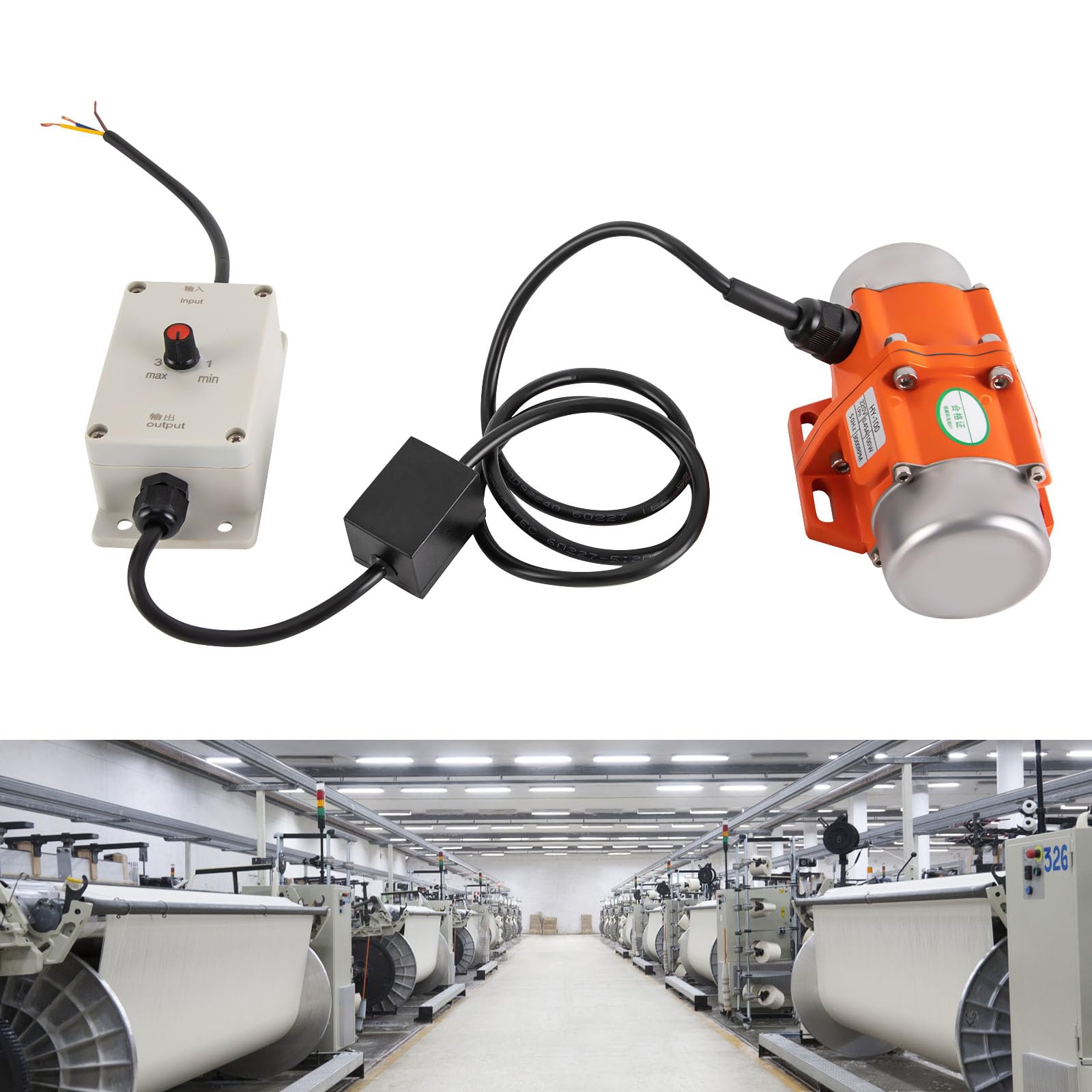 Motore a vibrazione da 100 W con regolatore di velocità, 3000 giri/min, piccolo vibratore motore asincrono, per macchine in tessuto, lavorazione degli alimenti, costruzione di attrezzature