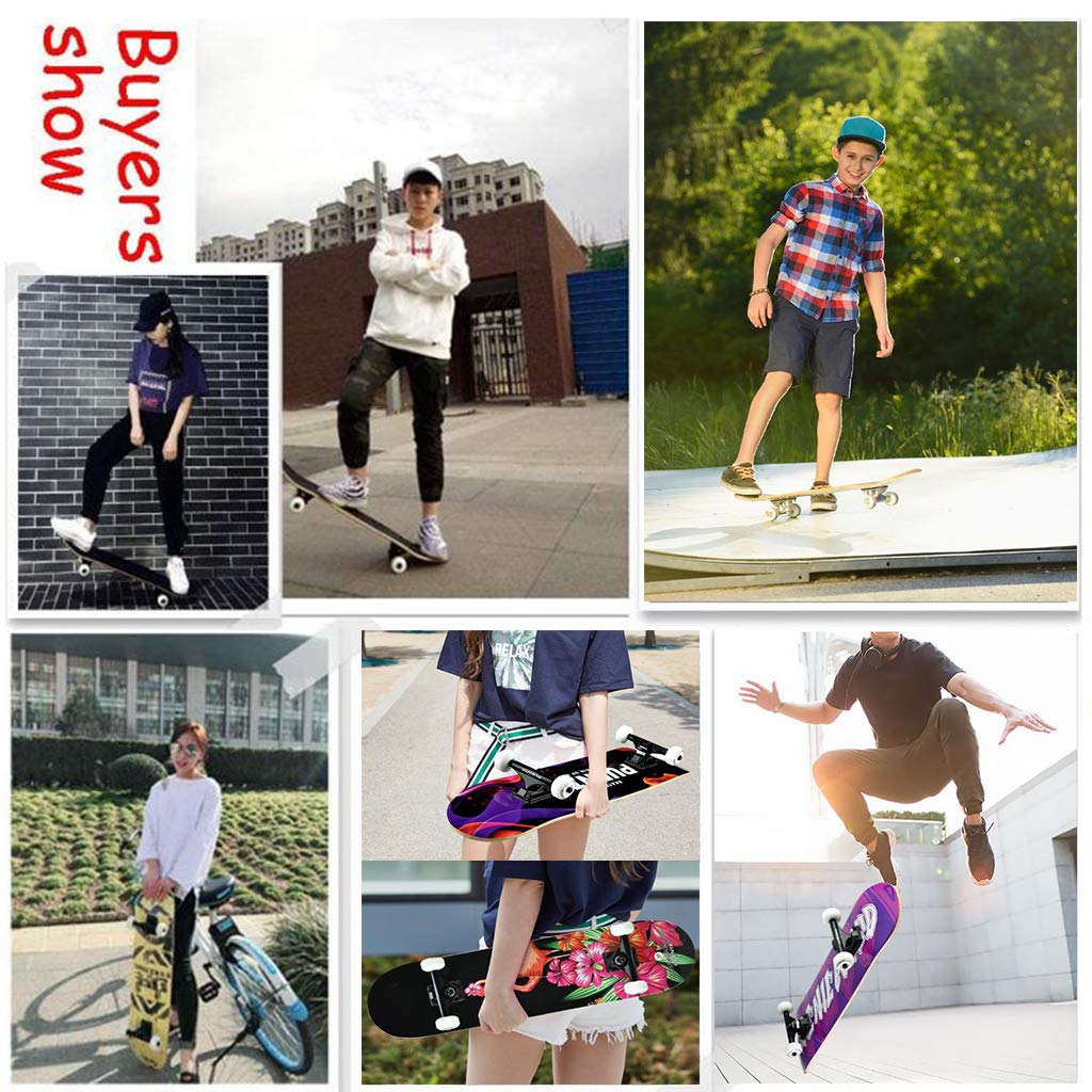 Skateboard Kids Complete 31 Pulgadas 4 Ruedas 8 Capas Maple Balance Sense Development Recessed Pro Skateboard Principiantes Adultos Jóvenes