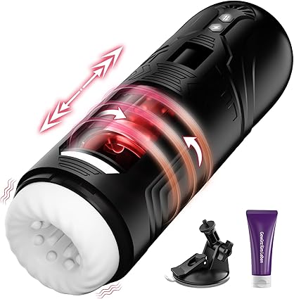 HIVEFUN Masturbándose para Hombres Eléctrico, Masturbador Juguete Sexual para Hombres Solo con 7 Modos de Empuje y Rotación de Vibración, 3 en 1 Bolsillo Coño Pene Masturbadores Juguetes Sexuales