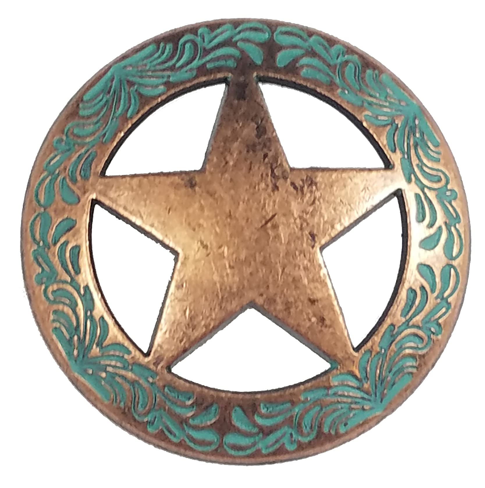 Set of 6 Fancy Garland Lone Star Drawer Pulls Cabinet Knobs Western Southwest Decor Texas (Copper Patina)