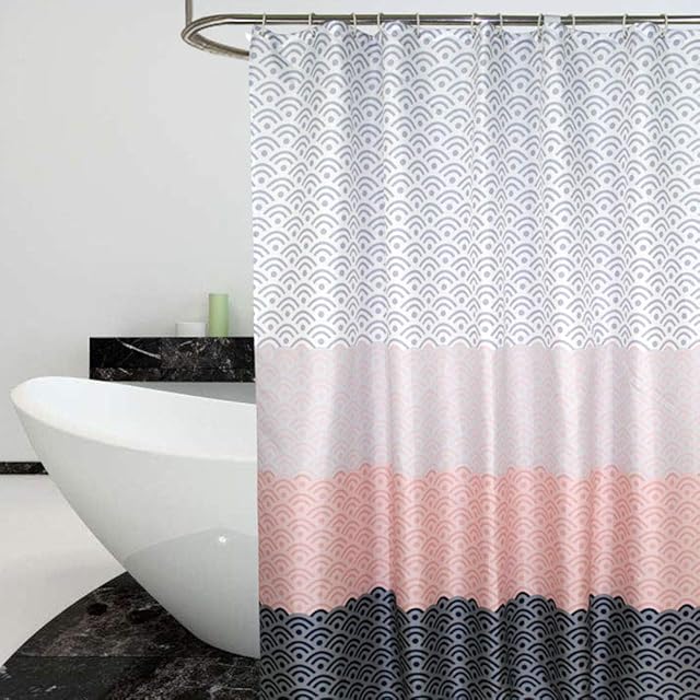 mefound Shower Curtain Waterproof Mould Proof & Mildew Resistant Wifi Pattern Stripe Bathroom Curtains with 12 hooks,180x180cm(72x72Inch)