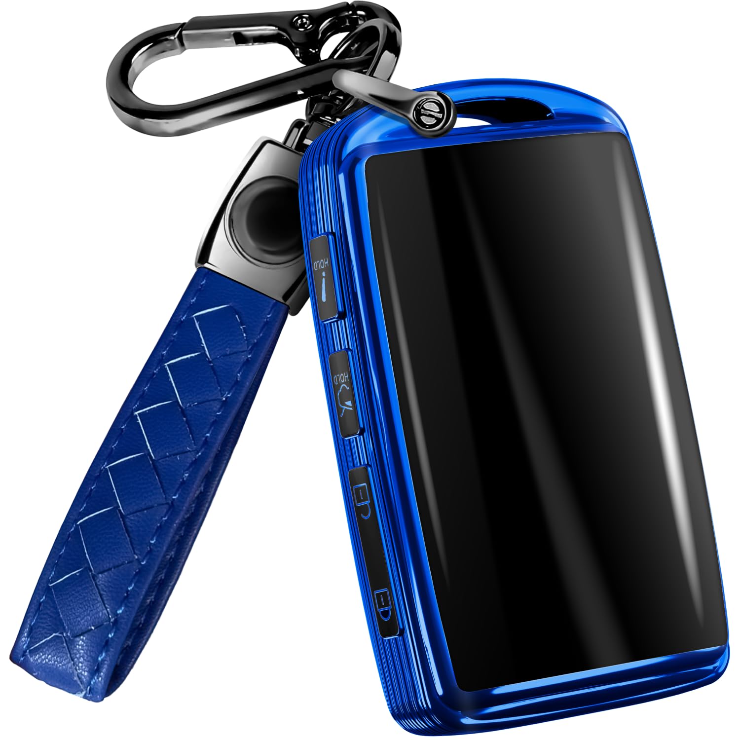 Lucrum Compatible with Mazda Key Fob Cover & Leather Keychain - TPU Case for 3, 6, CX-5 CX-9 CX-30 CX-50 CX-70 (2019-2025)