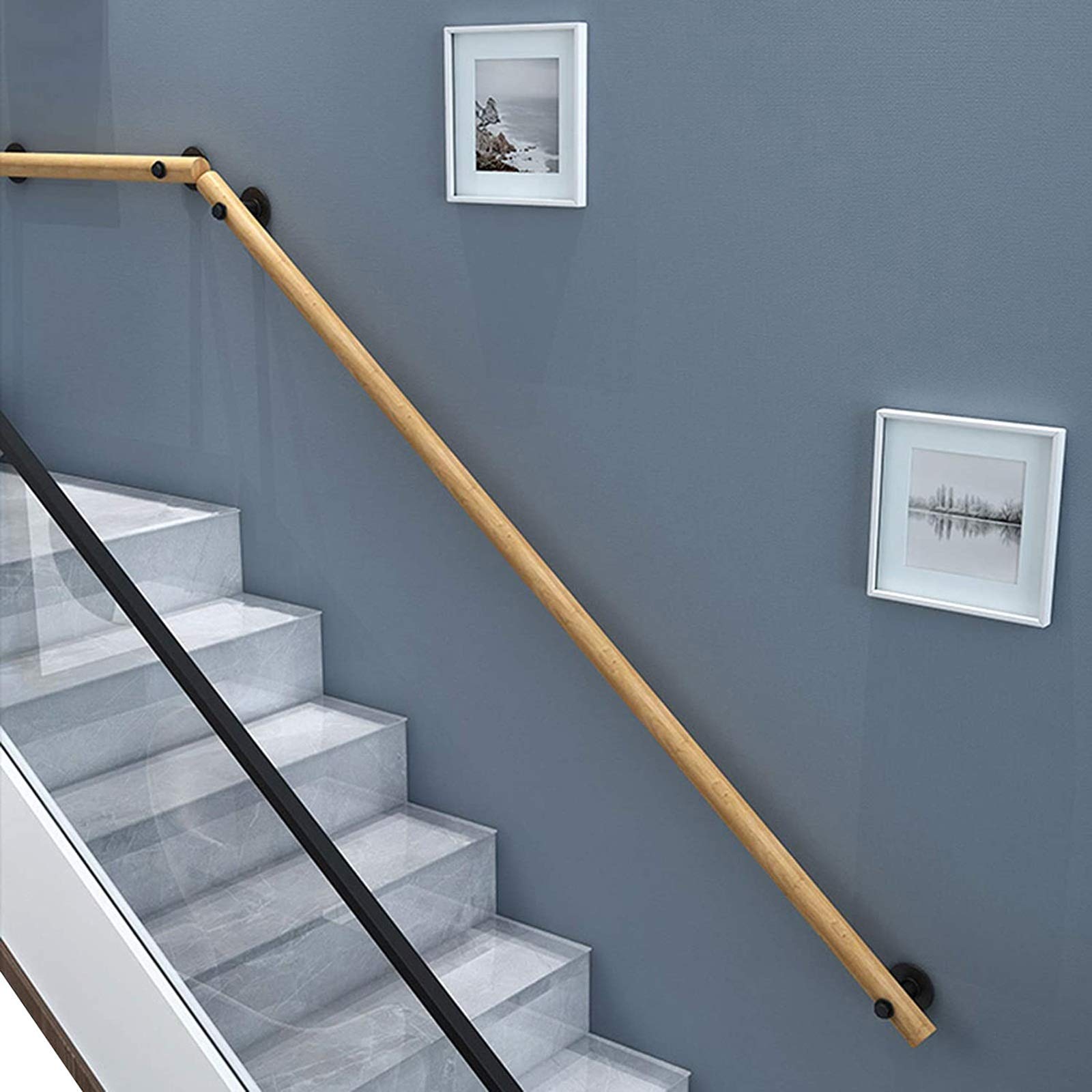 Tige de support d'escalier en pin pour éviter les chutes le long du mur intérieur