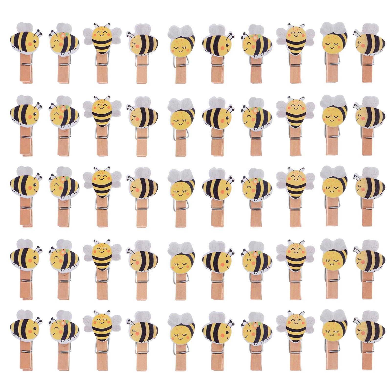 Pinzas de Madera con abeja y yute para organizar tus mejores fotos