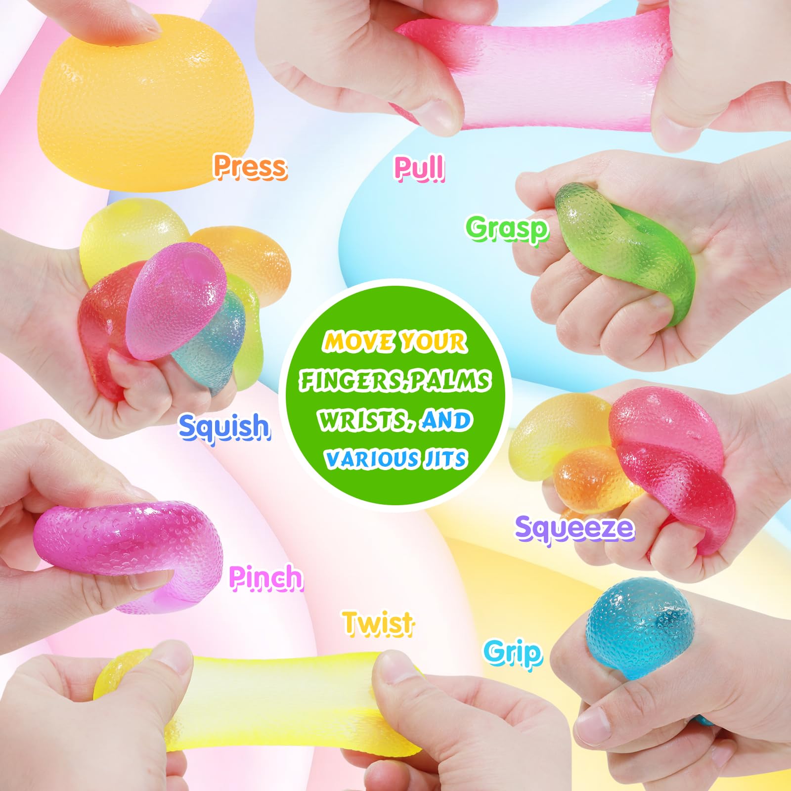 6Pcs Oval Cube Stress Balls Set - Image 4