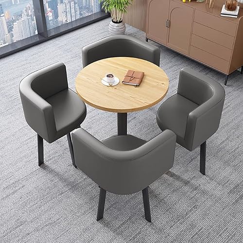 Miniatura 10 de YVYKFZD Office Reception Room Club Table, Simple Coffee Kitchen Dining Table Set, Round Conference Table, Small Conference Room Tables and Chairs