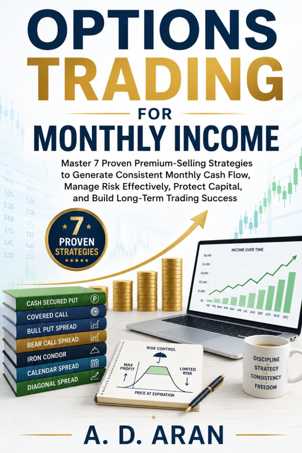 OPTIONS TRADING FOR MONTHLY INCOME: Master 7 Proven Premium-Selling Strategies to Generate Consistent Monthly Cash Flow, Manage Risk Effectively, Protect Capital, and Build Long-Term Trading Success
