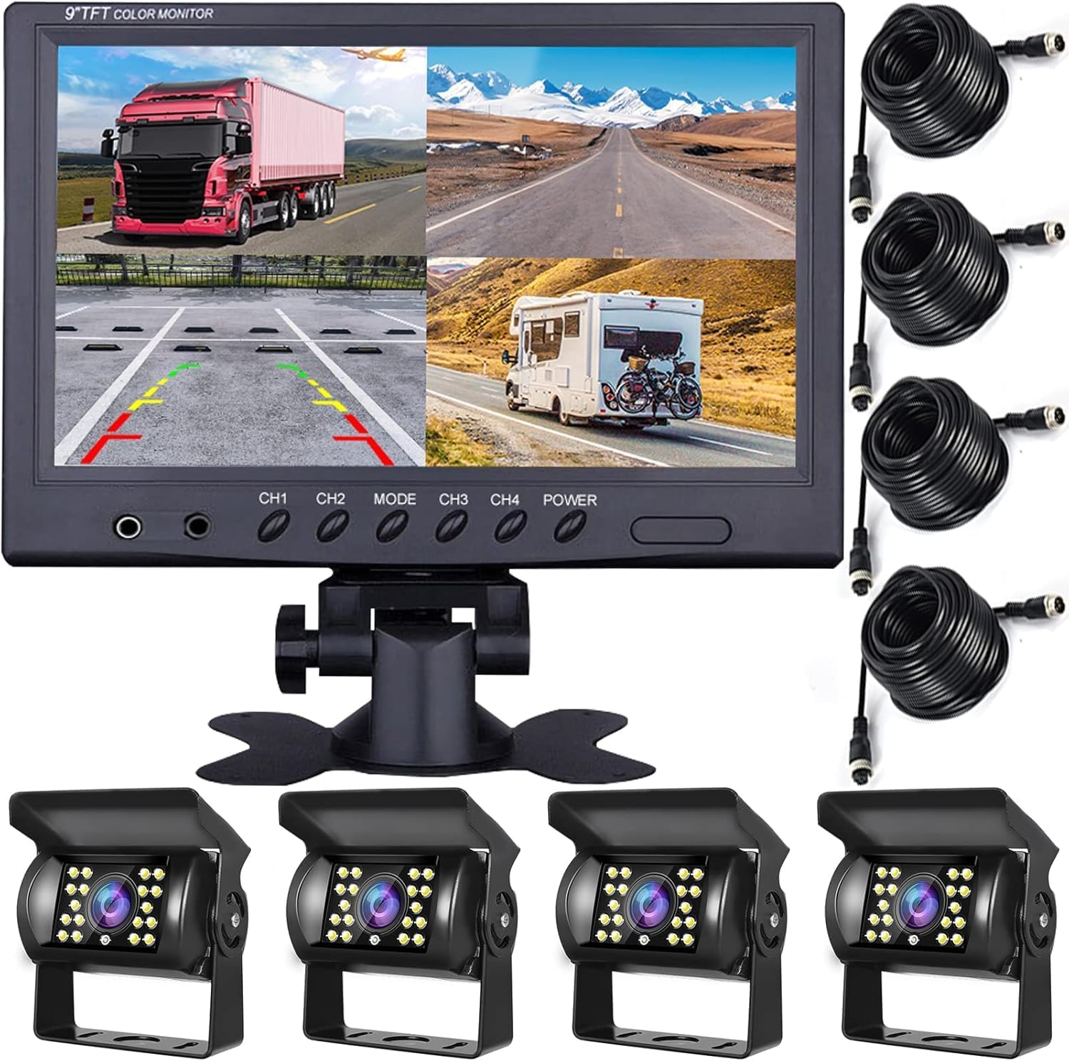 hodozzy-1080p-r-ckfahrkamera-4-kameras-mit-9-zoll-dvr-4-geteilte