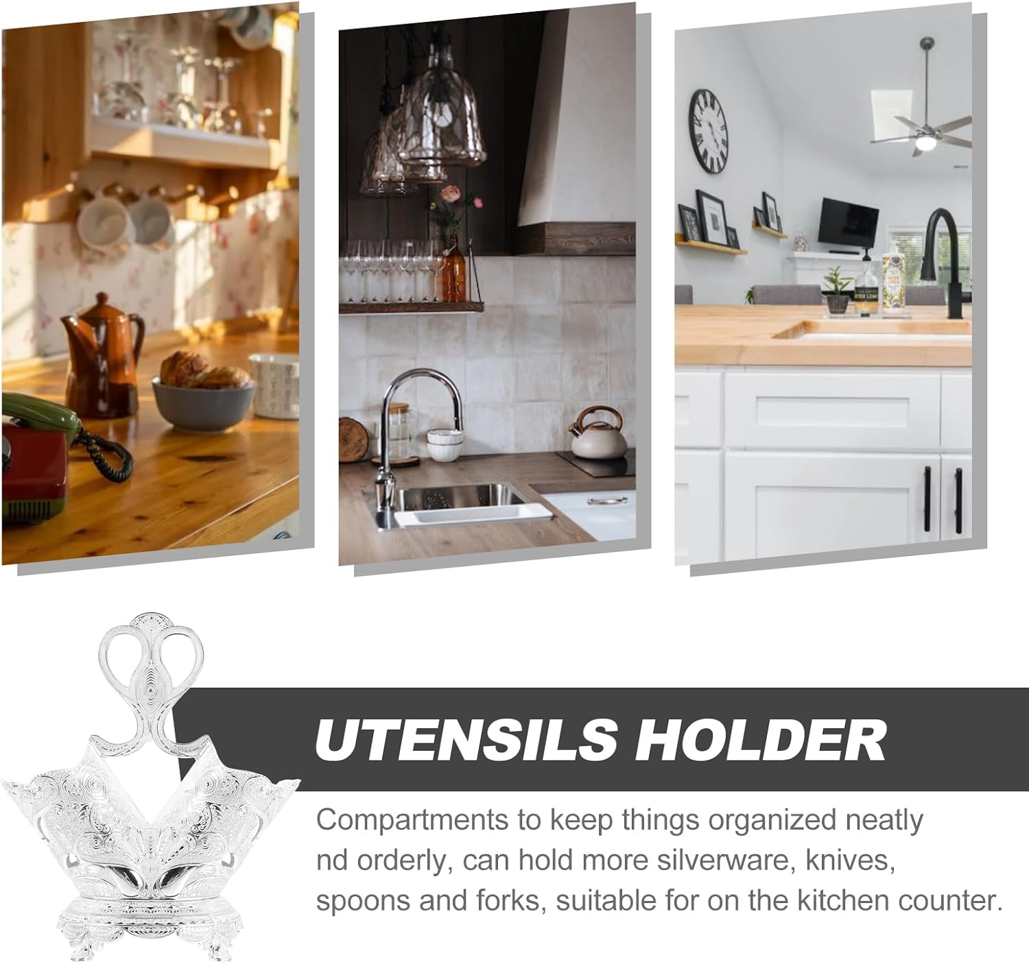 Cabilock Serving Utensils Cutlery Holder Chopstick Bucket Spoon Holder Chopstick Holder Utensil Holder for Kitchen Counter Cutlery Container Zinc Alloy Household Bucket of Chopsticks