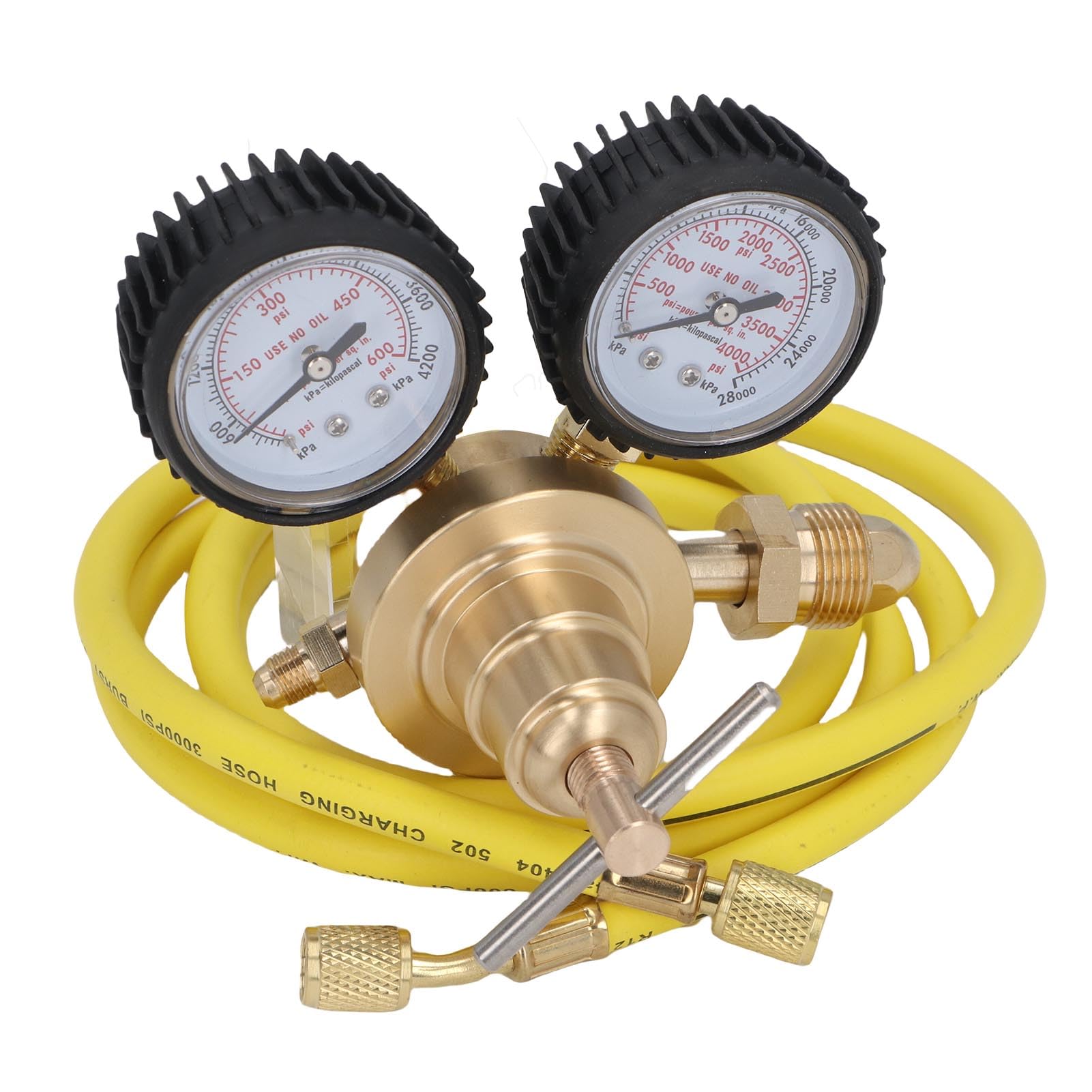 FTVOGUE CGA580 Wlotowy Regulator Azotu Mosiądz Mosiądz z 60 -calowym Wężem do Testowania Ciśnienia Dystrybucji Powietrza HVAC