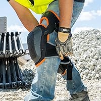 Vista 9 de Rodilleras con bisagra KLEIN TOOLS 60491, rodilleras protectoras de espuma de gel resistentes con cierre de sujeción rápida y correa de muslo, negras