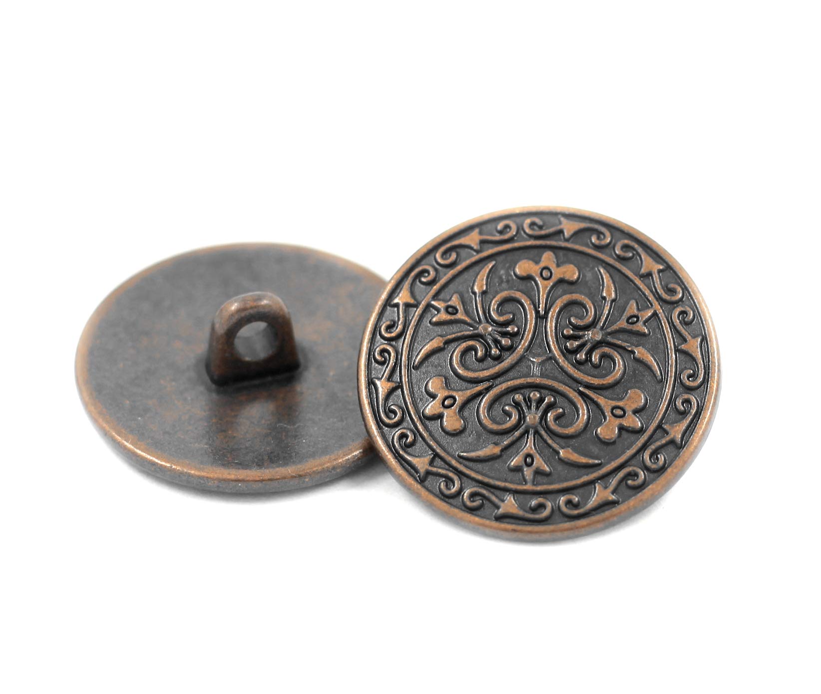 Lot De 12 Boutons Tige Métal Mandala Celtique - 20 Mm (3/4 Pouces) - Patine Cuivre Blanc