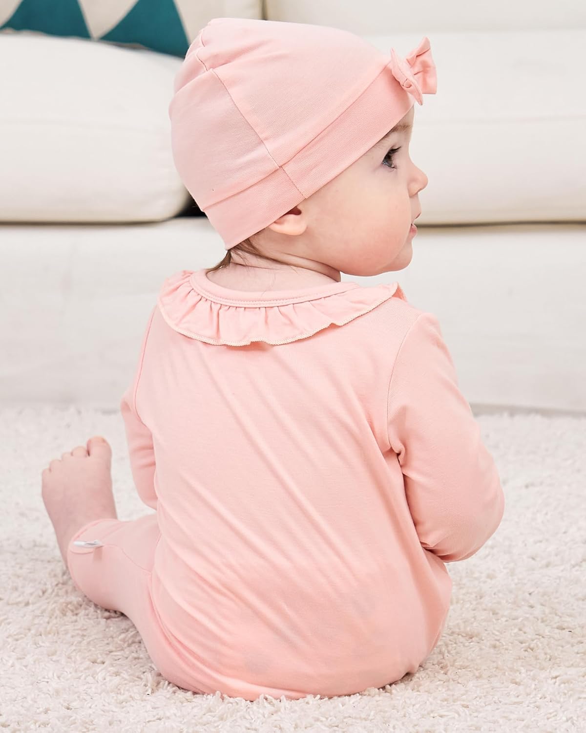Mikrdoo Newborn Infant Baby Girl Clothes Fall Winter Outfits Long Sleeve Zipper Rompers with Headband - Image 6