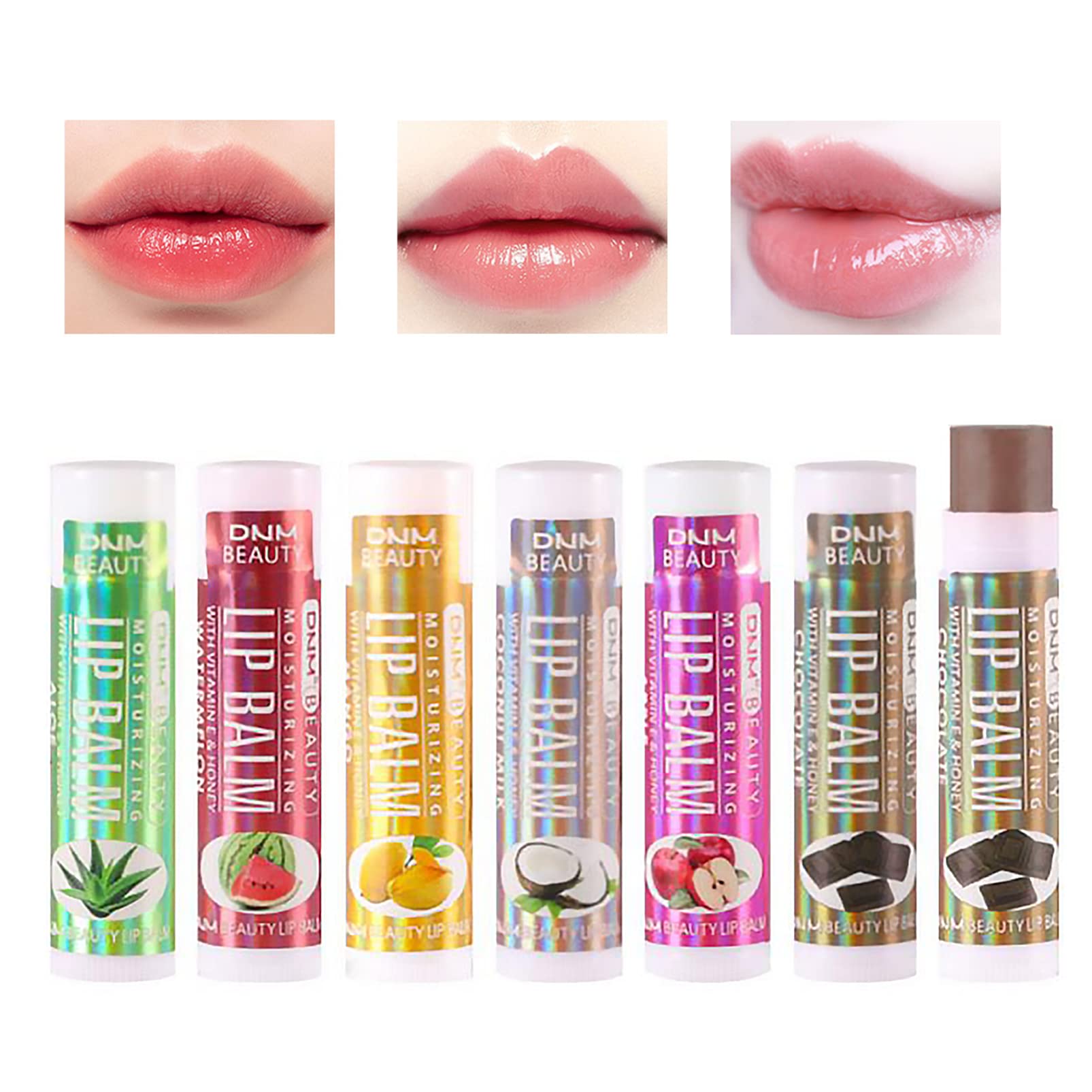 Lip Balm, lip Balm Set 6 Packs Long Lasting Lip Balm Set Lips Moisturizer Lip Stick Fruit Lip Balm Stick for Women, Girls and Kids, (Set 02)