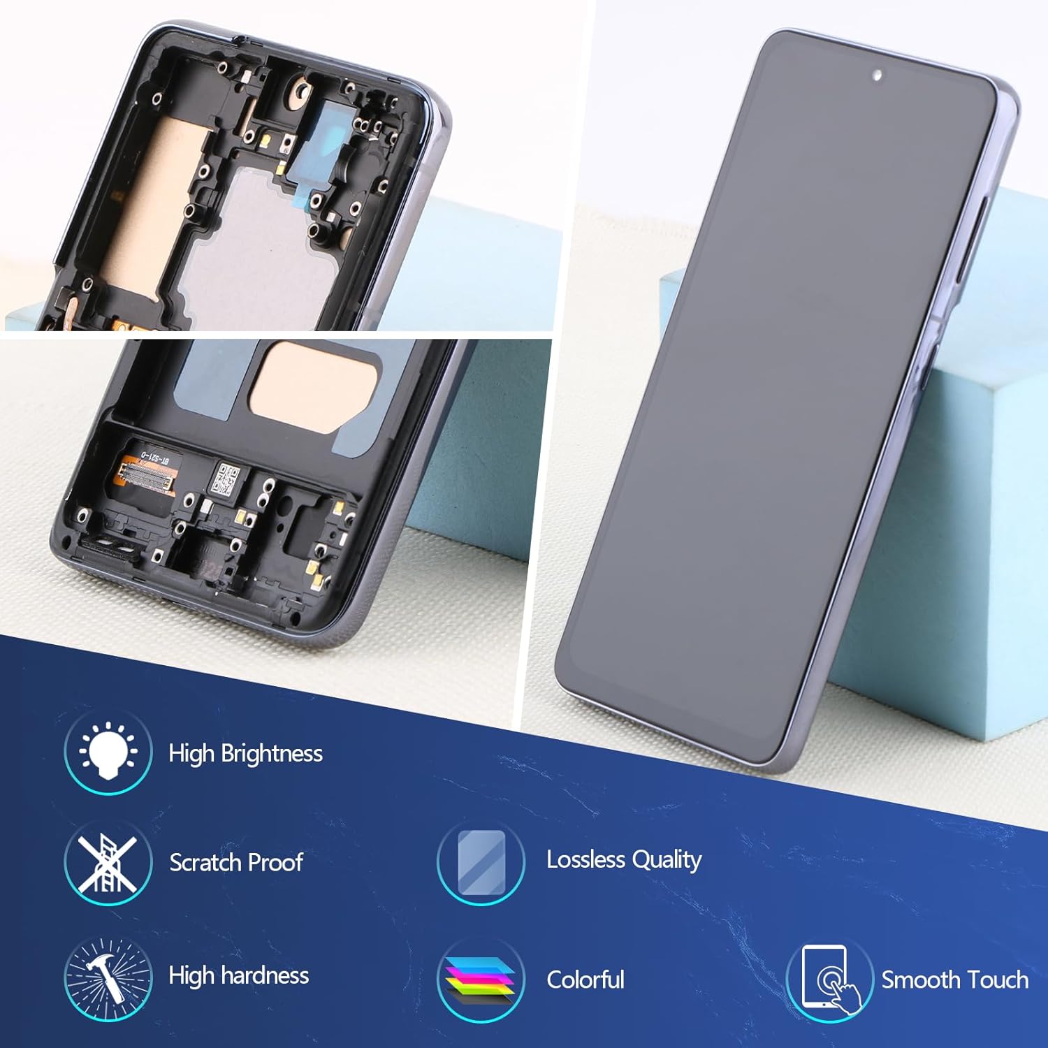 YWLRONG for Samsung Galaxy S21 5G G991U incell Screen Replacement for Samsung Galaxy S21 4G G990 incell LCD Display Touch Screen Digitizer Assembly Replacement with Tools(with Frame)
