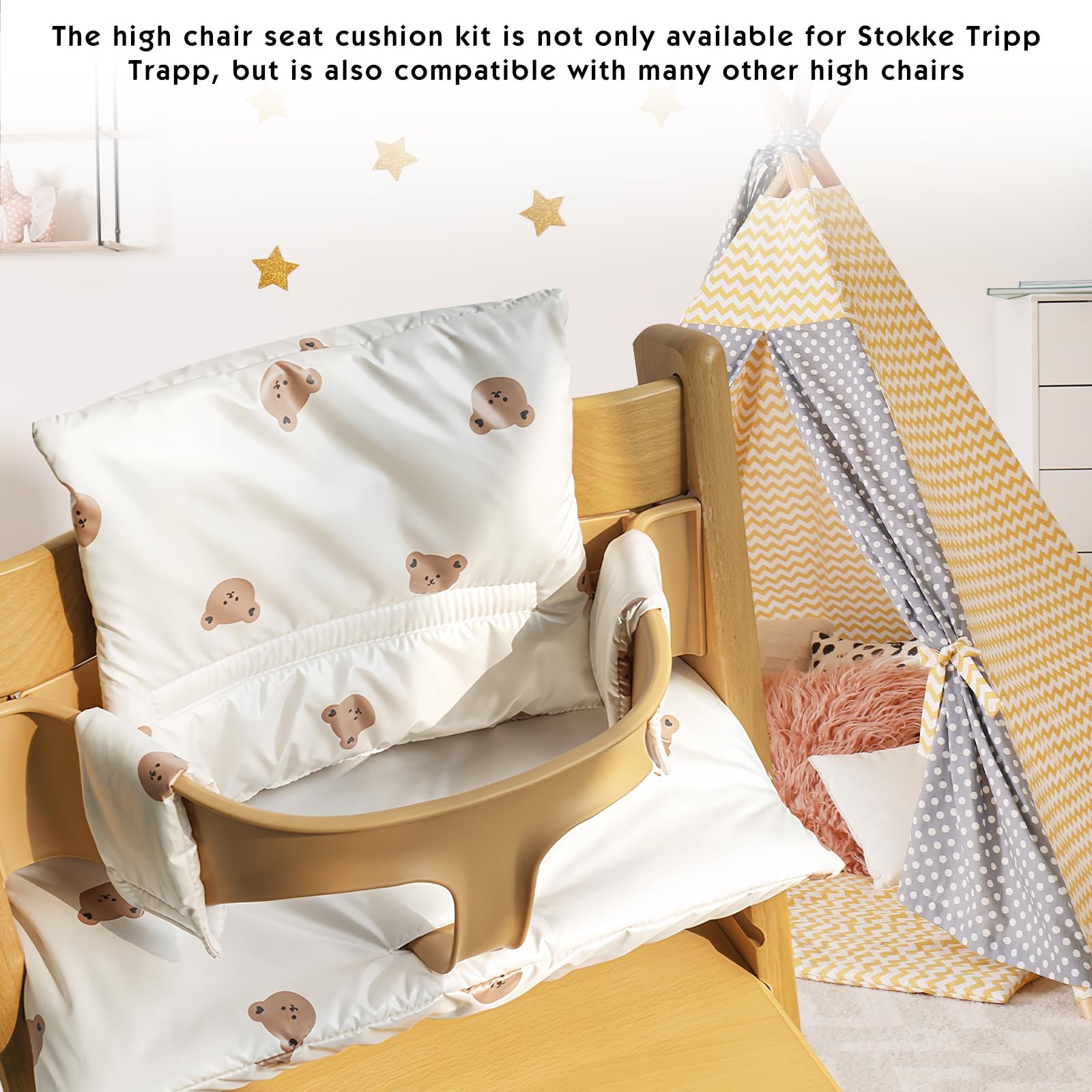 Coussin de chaise haute Highchair : coussins pour chaise haute pour enfants Stokke Tripp Trapp, antidérapant coussin pour chaise haute assise confortable pour chaises Tripp Trapp, facile à