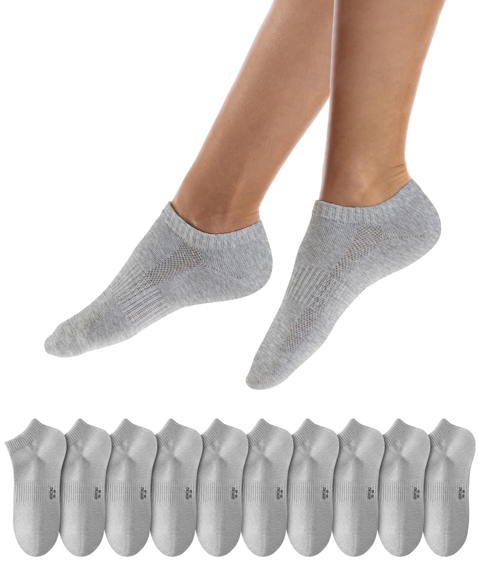 QINCAO Sneaker Socken Herren Damen 6/10 Paar Kurze Halbsocken Baumwolle Sportsocken Atmungsaktiv Laufsocken