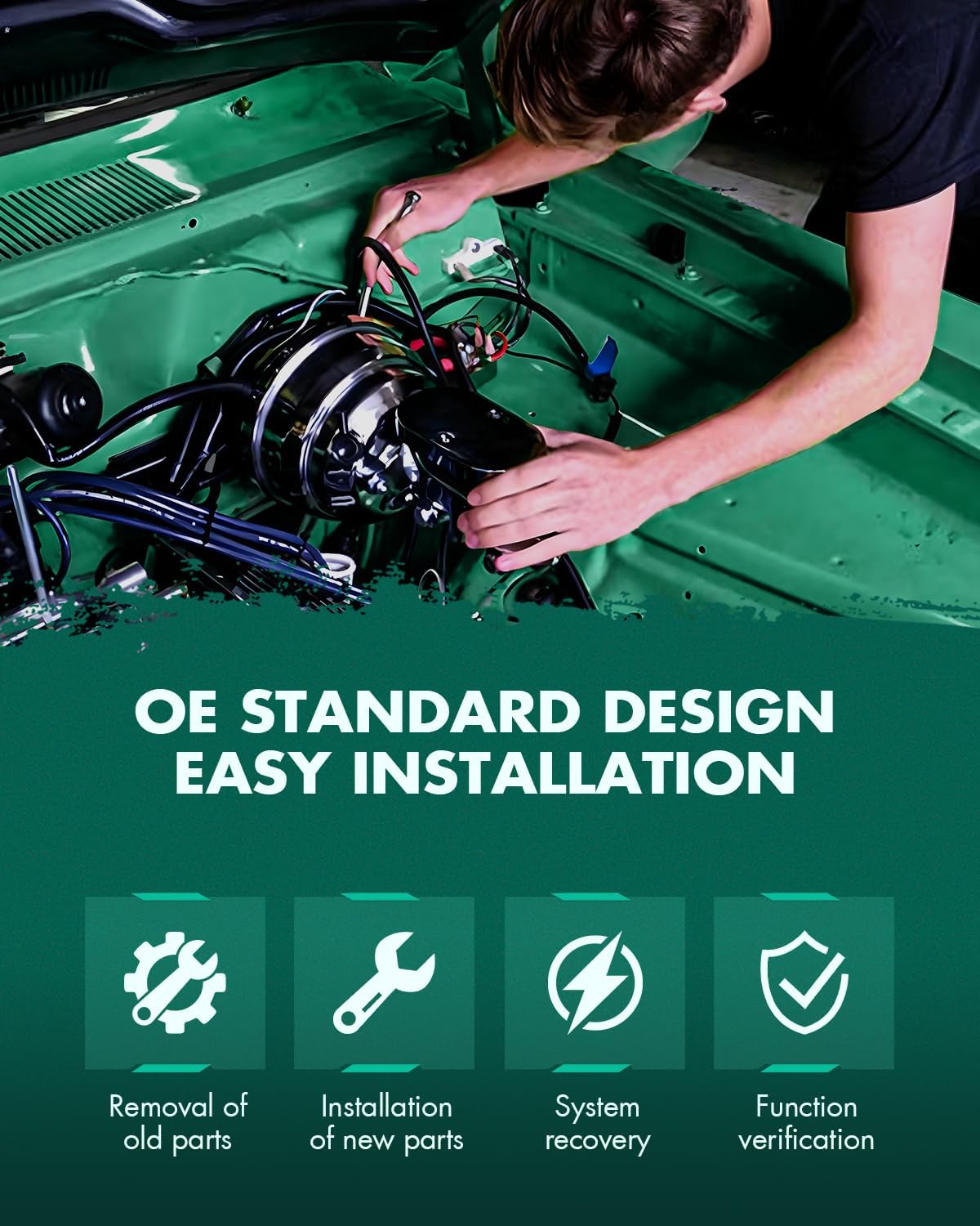 SCITOO Vacuum Power Brake Booster Compatible with Ford Edge 3.5L 2007-2010, For Lincoln MKX 3.5L 2007-2010, Replace 54-74232, without Master Cylinder