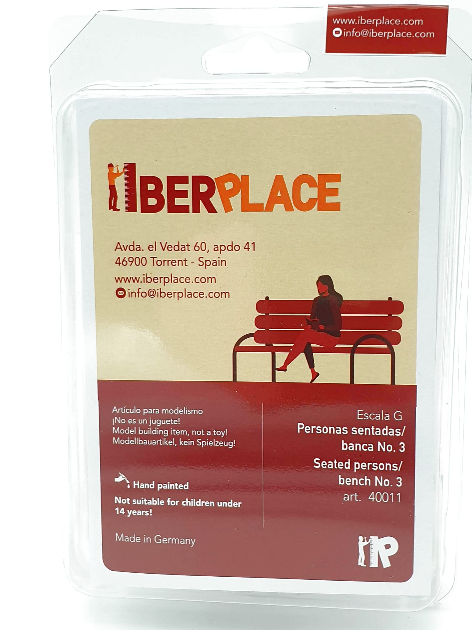 Iberplace 40007 Figurines Cafeteria – G Échelle 1:22,5 – Personnes Assises + Table Et Accessoires – Modélisme Ferroviaire Jardin – Peint à La Main
