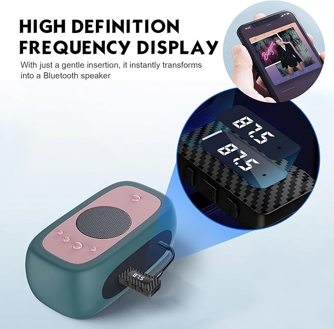 Receptor Bluetooth USB para Coche, Transmisor FM con Pantalla LED miniatura 6