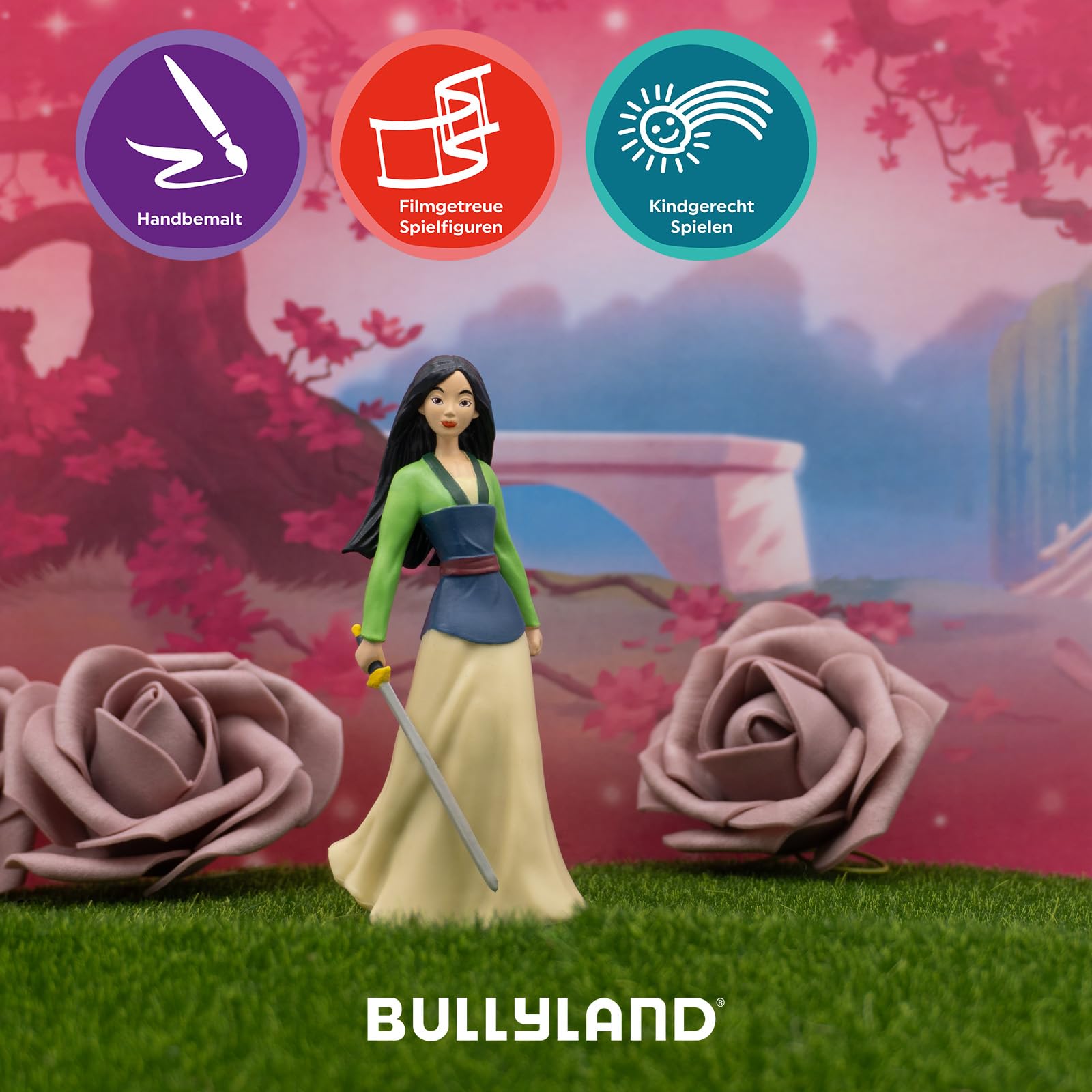 Bullyland 11356 - Figurka do zabawy Mulan z Walta Disney Mulan, ok. 10 cm, wierna w szczegóły, idealna jako mały prezent dla dzieci od 3 lat