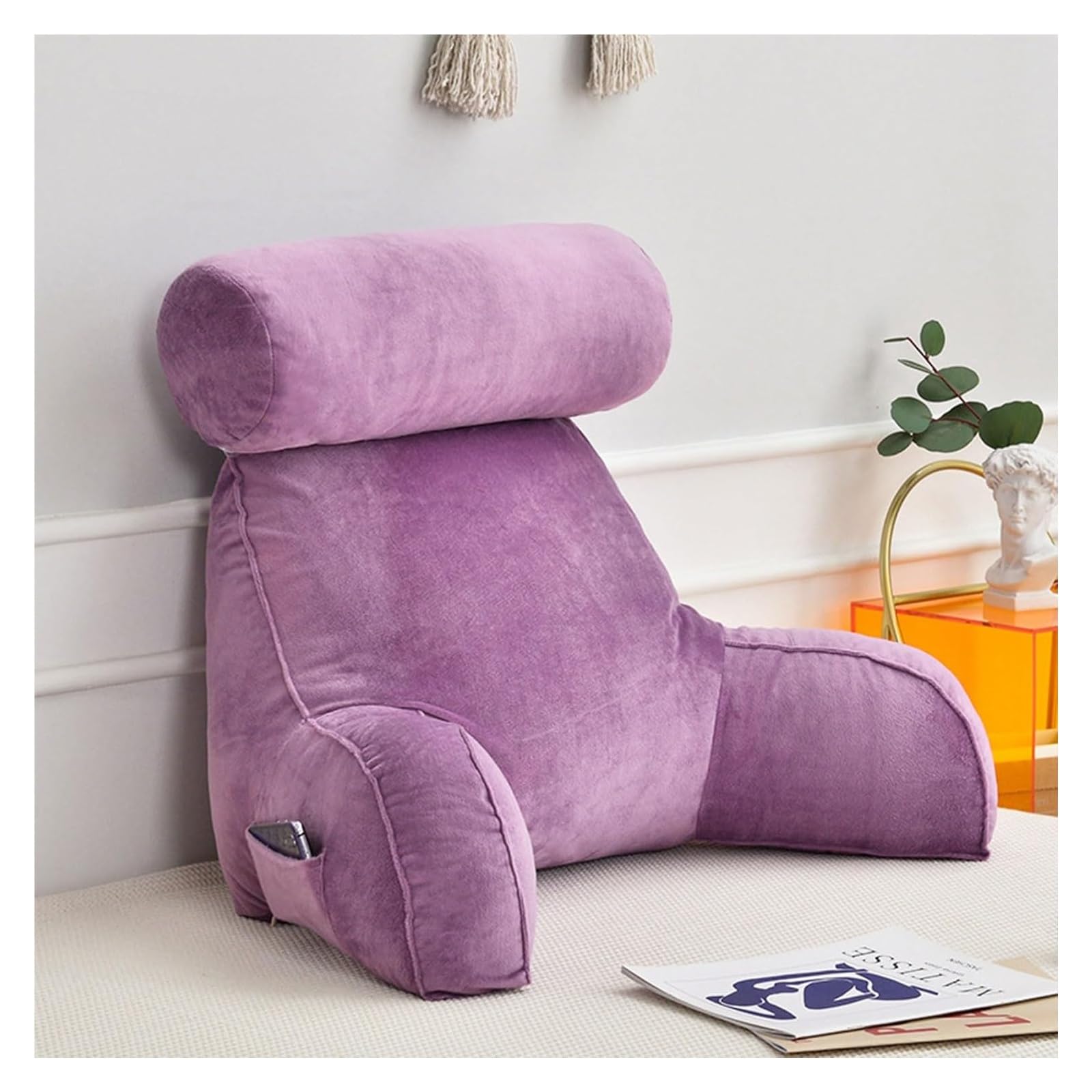 YKMYXZ support pillow， Backrest Multifunctional Support Teens,and Kids For Bed Rest,Arm,Back,Lumbar & Head Neck Coccyx Lower Cushion(Purple)