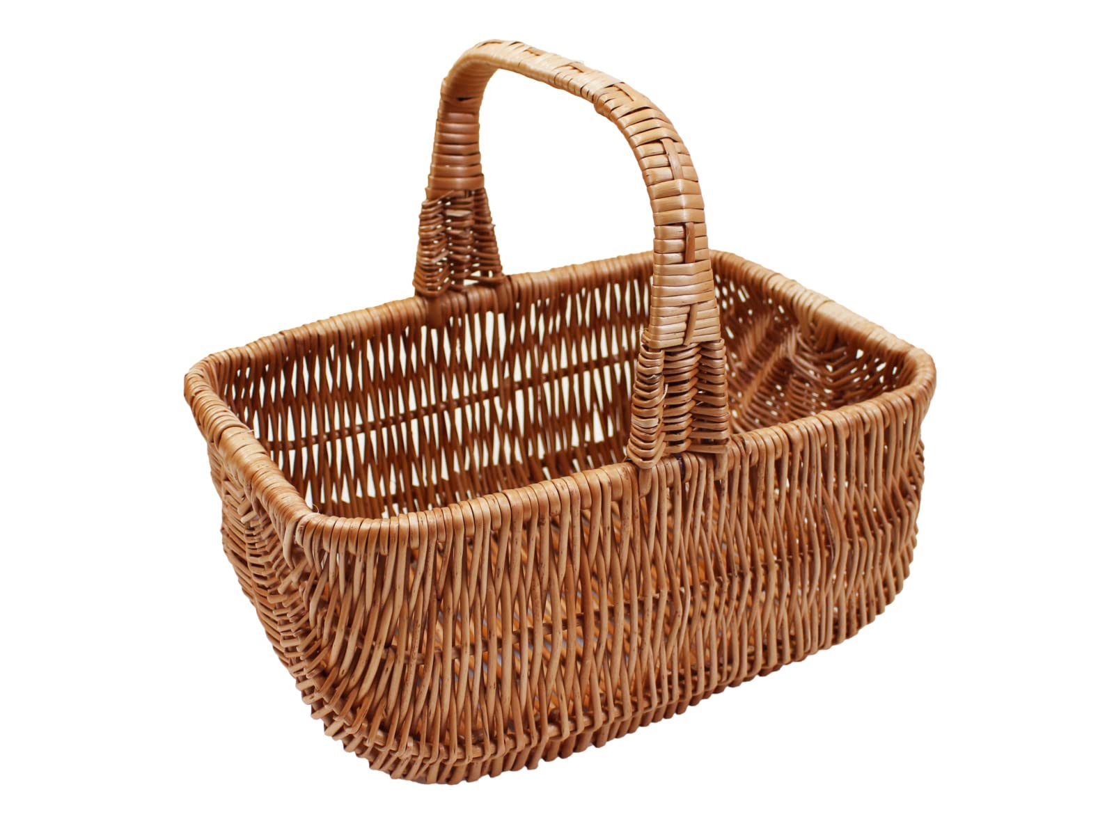 Cesto In Vimini Naturale Per La Spesa, Picnic E Raccolta Funghi - 40x27x23 Cm