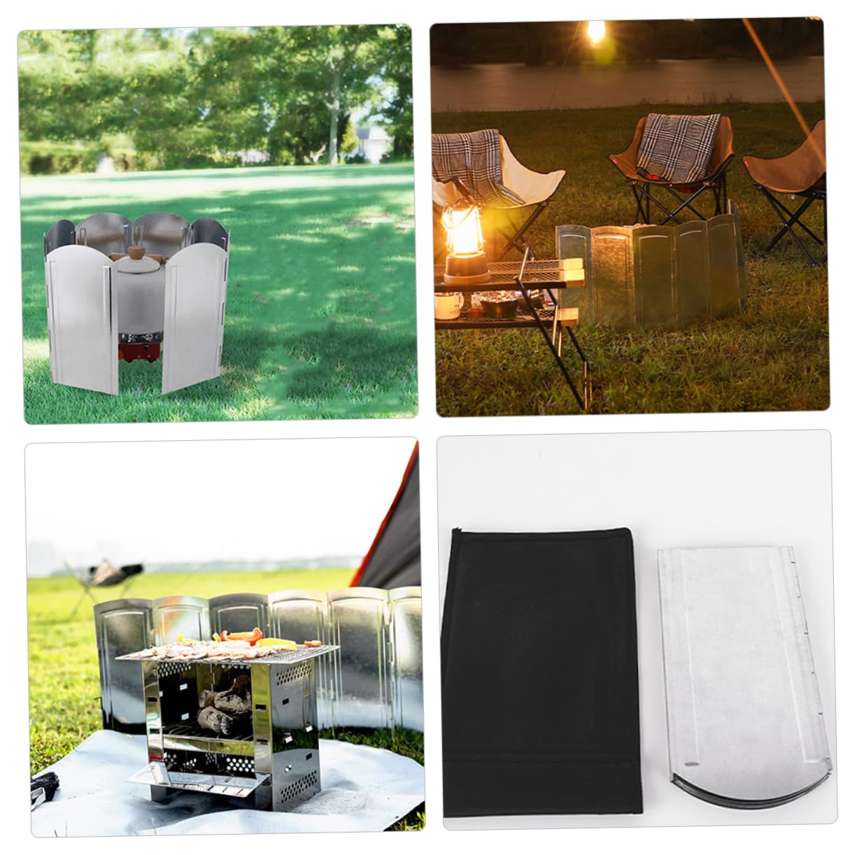 YARNOW Strumenti Antivento Leggeri per Campeggio Frangivento Portatile per Barbecue e Cucina da Campeggio Paravento Creativo per Fornello