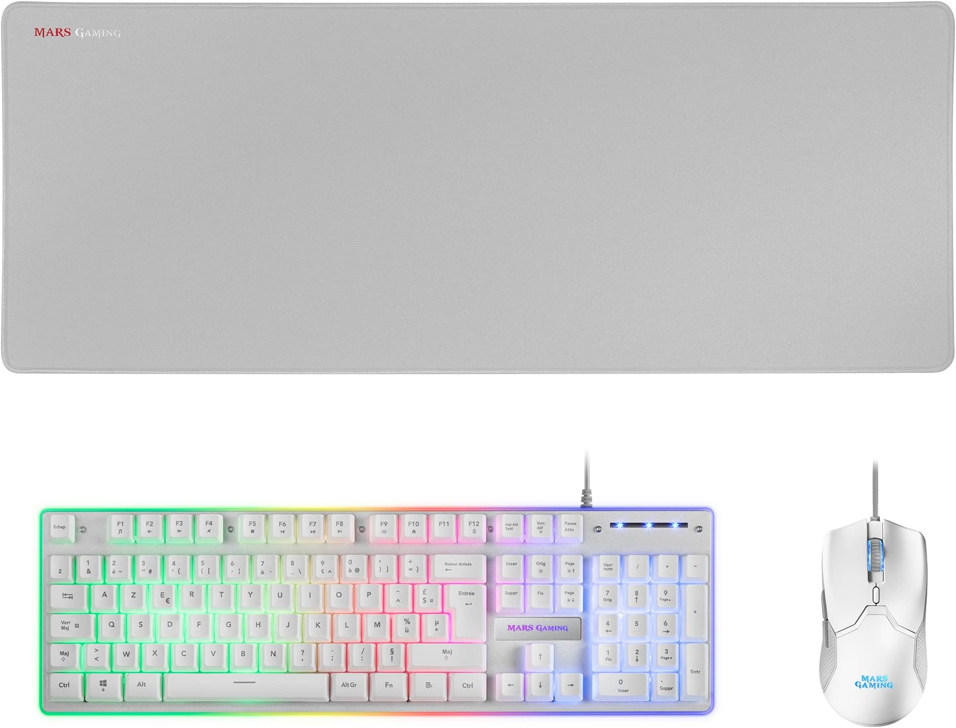 MSI Vigor GK30 Combo White RGB Türkçe Clutch GM11 White Gaming Klavye