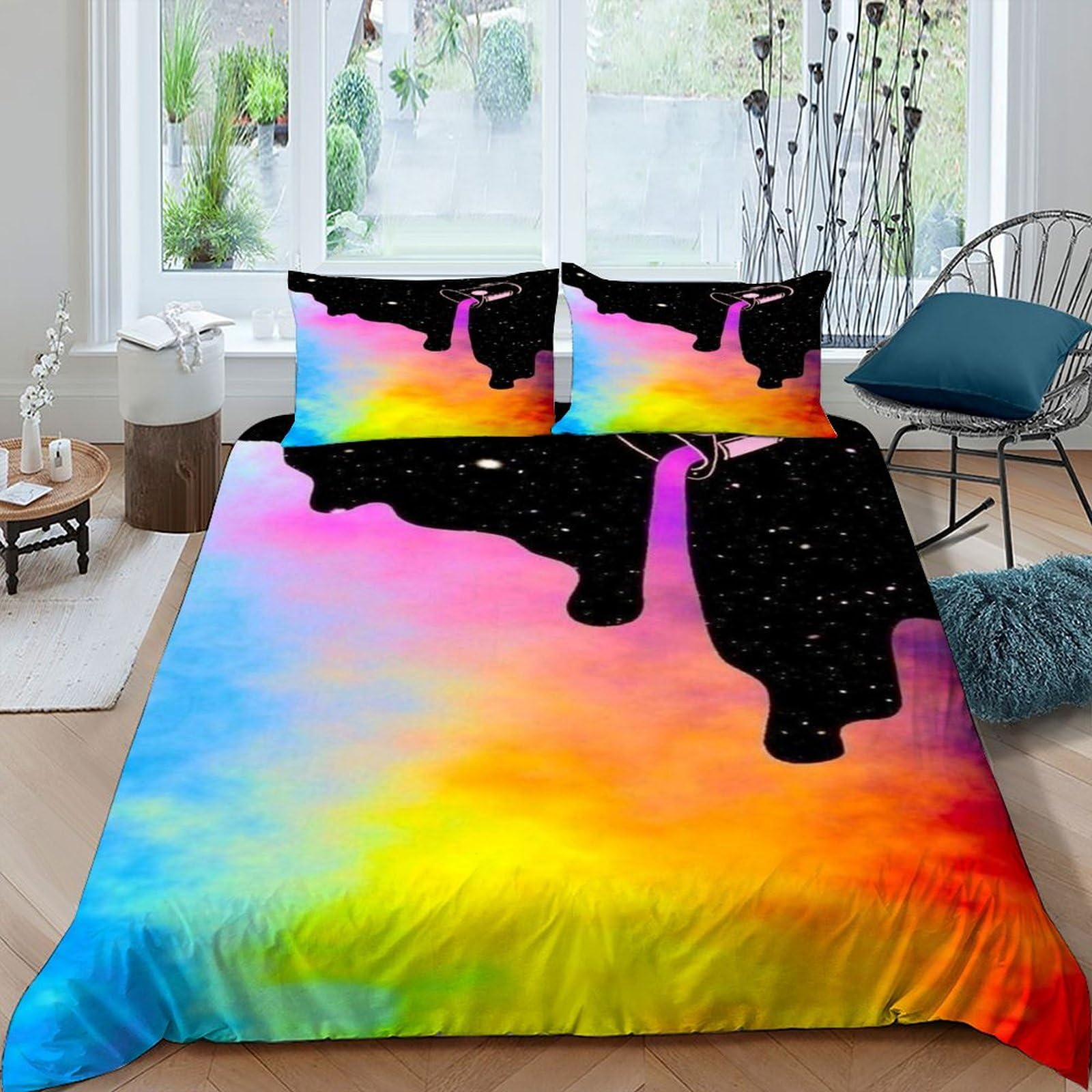 Housse de couette musique 220x240 cm infroissable en microfibre douce pour lit double