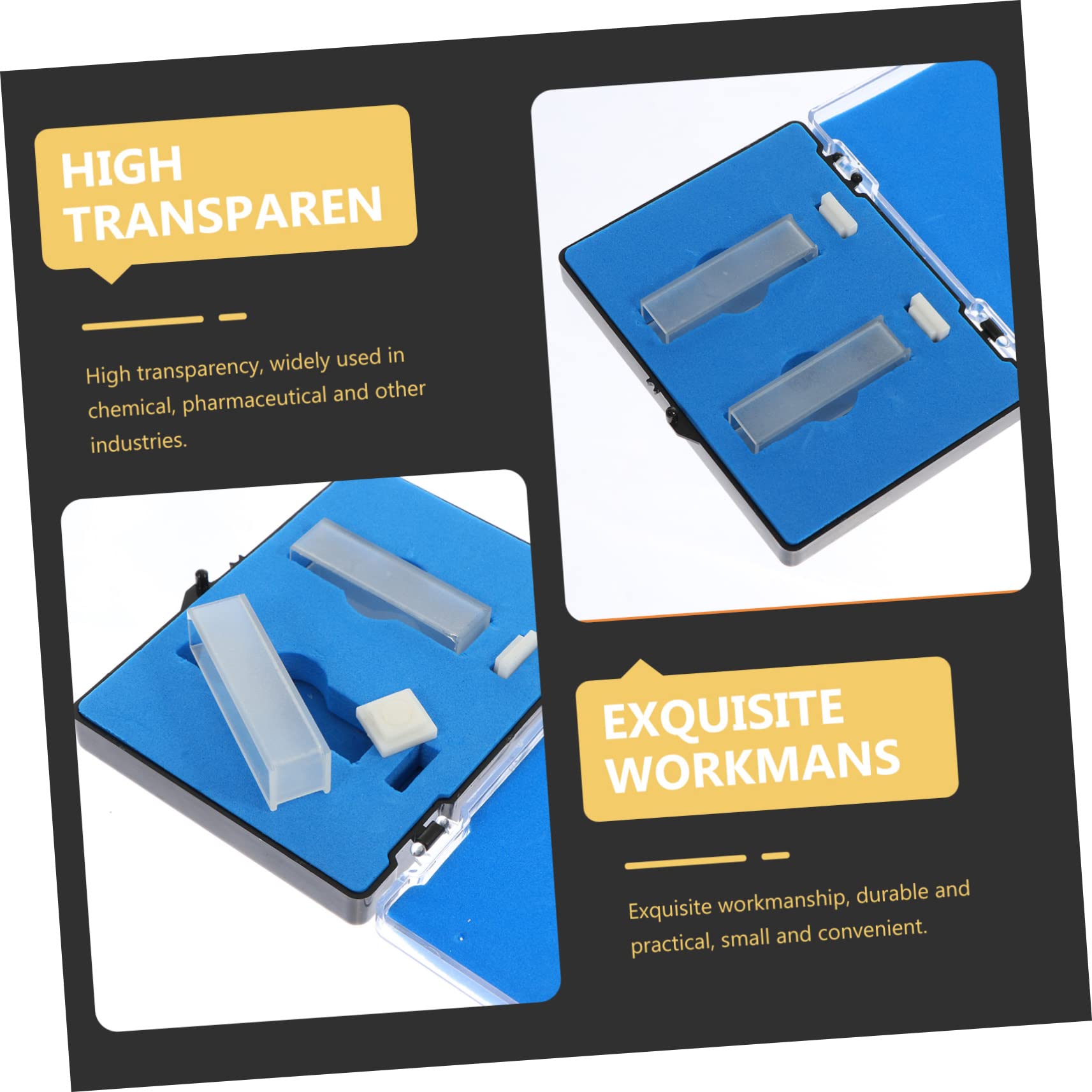 ULTECHNOVO 6pièces Cuvettes Quartz Pour Spectrophotométrie Lecture Précise Laboratoire Haute Transparence Adaptées Aux Mesures Chimiques Et Pharmaceutiques