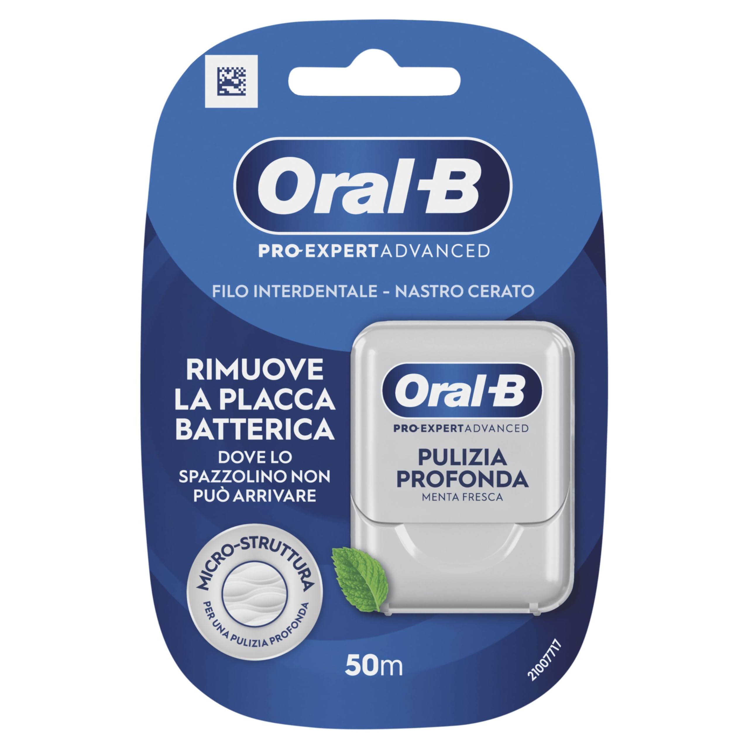 Oral-B Pro-Expert - Hilo dental avanzado con cinta encerada, 50 m, limpieza profunda, menta fresca, 12 hilos
